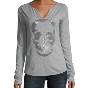 Zadig & Voltaire Tunisien Embellished Skull Long sleeve t-shirt
